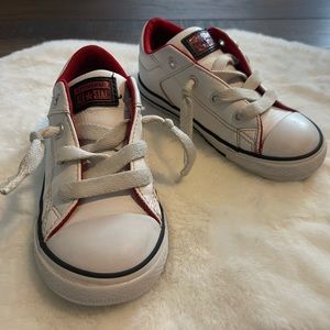 Converse white leather sneakers sz 10